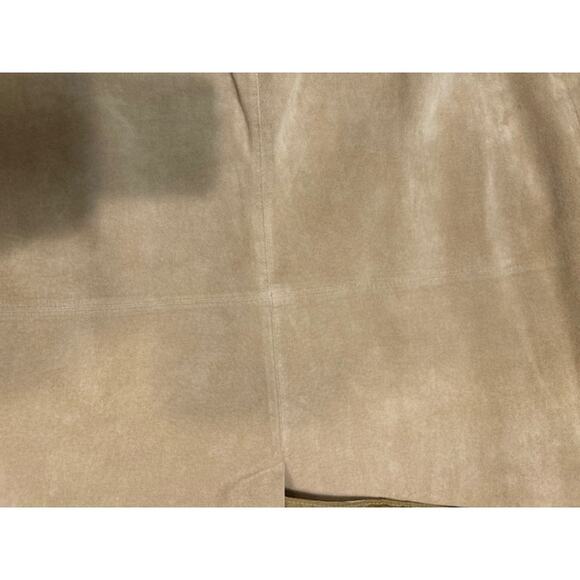 BOSTON PROPER Tan Suede Leather Panel Midi Skirt Boho Chic Boho Cottage Size 14 - Picture 16 of 16